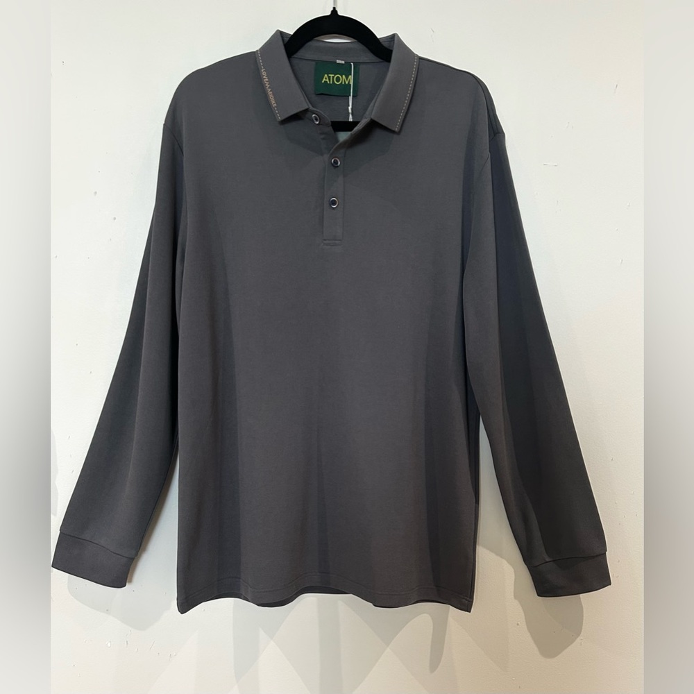 Men's Charcoal Long Sleeve Polo